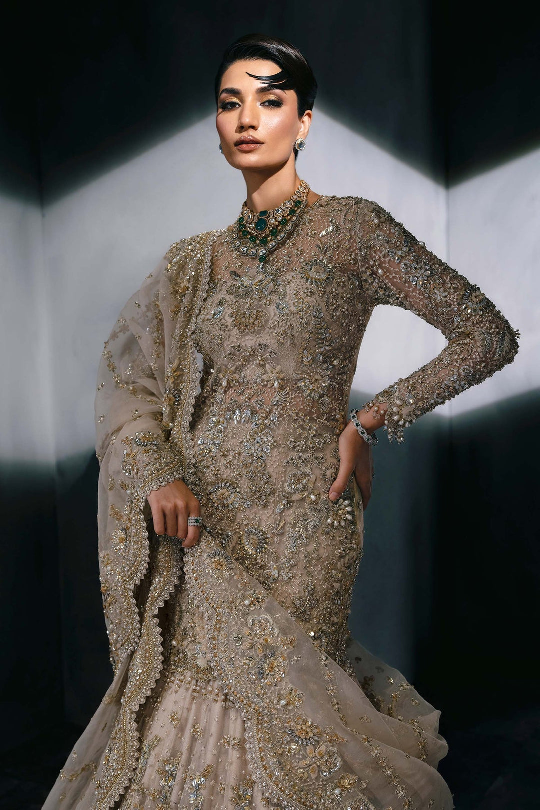 Majestic Pakistani Bridal Lehenga & Shirt for Wedding