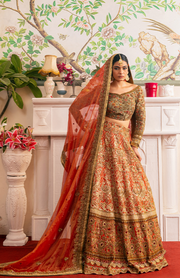 Pakistani Bridal Lehenga with Choli and Dupatta Dress