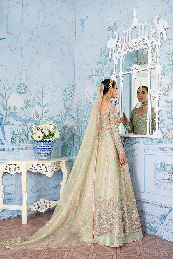 Pakistani Bridal Lehenga with Pishwas and Dupatta Dress Online