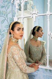 Pakistani Bridal Lehenga with Pishwas and Dupatta