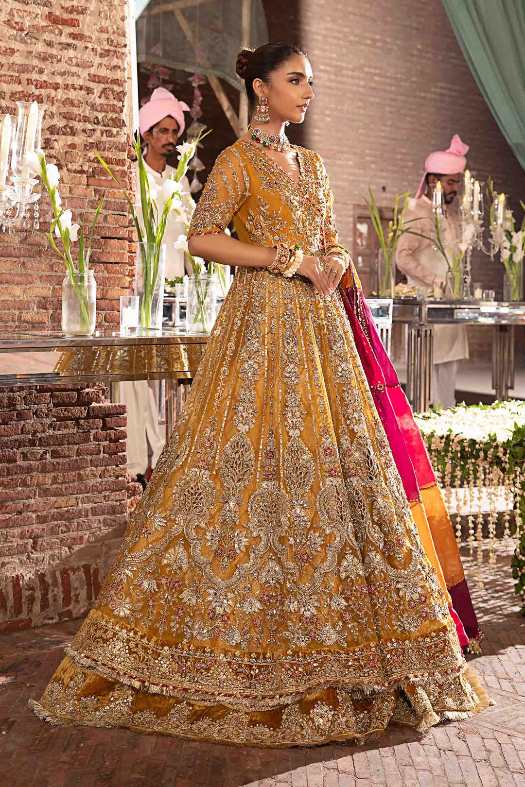 Elegant Pakistani Bridal Angrakha Frock & Lehenga Ensemble