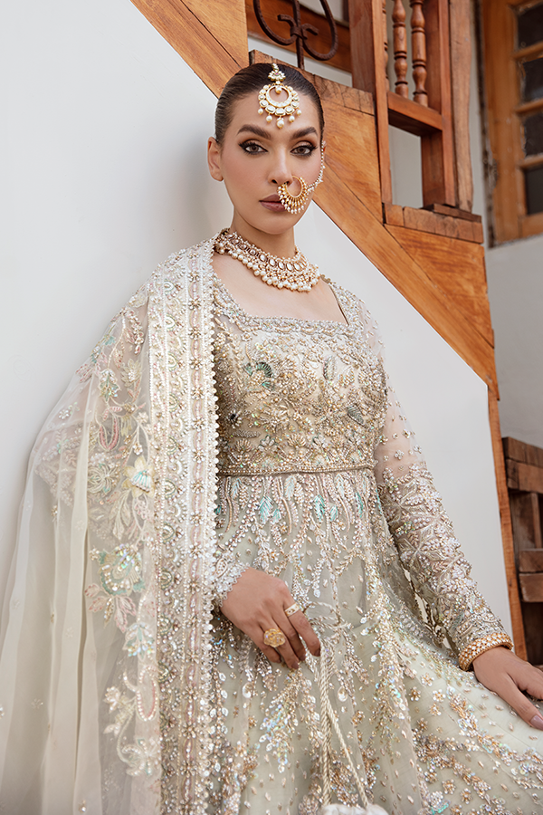 Pakistani Bridal Outfit in Frock Lehenga Dupatta Style Online
