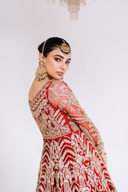 Pakistani Bridal Outfit in Gown and Lehenga Style