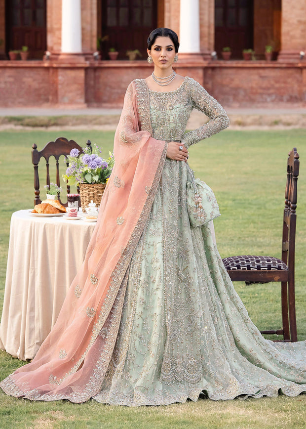 Pakistani Bridal Dress in Mint Lehenga and Shirt Style CUSTOM SIZES Pakistani Bridal Dress in Mint Lehenga and Shirt Style CUSTOM SIZES