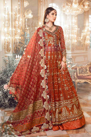 Pakistani Bridal Outfit in Pishwas Frock Lehenga Style