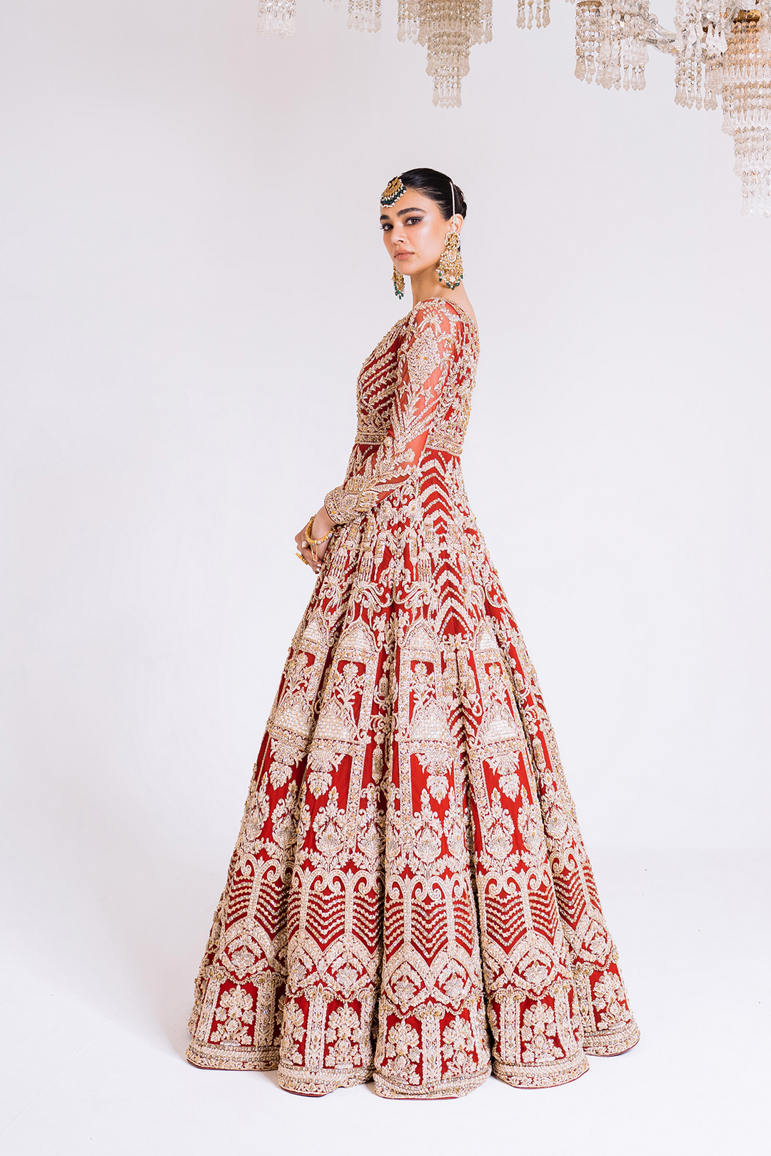 Pakistani Bridal Outfit in Royal Gown and Lehenga Style Online