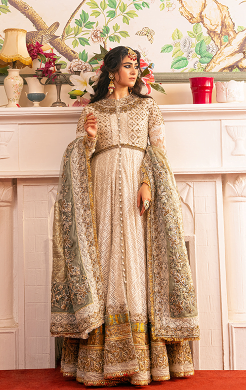 Pakistani Bridal Dress in Royal Pishwas Frock Style