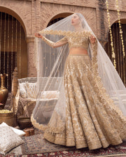 Pakistani Bridal Outfit in Wedding Lehenga Choli and Dupatta Style