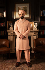 Pakistani Groom Dress in Elegant Pink Sherwani Style