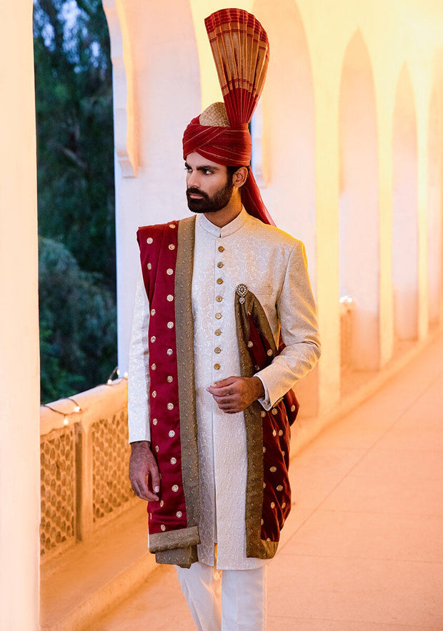 Pakistani Groom Dress in Traditional Sherwani Style Online