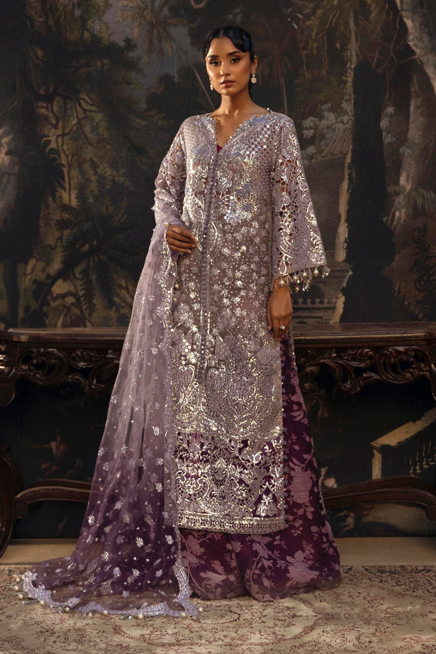 Powder Pink & Plum Pakistani Party Dress