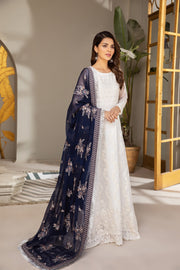 Pakistani Salwar Kameez Embroidered Dupatta in White Shade