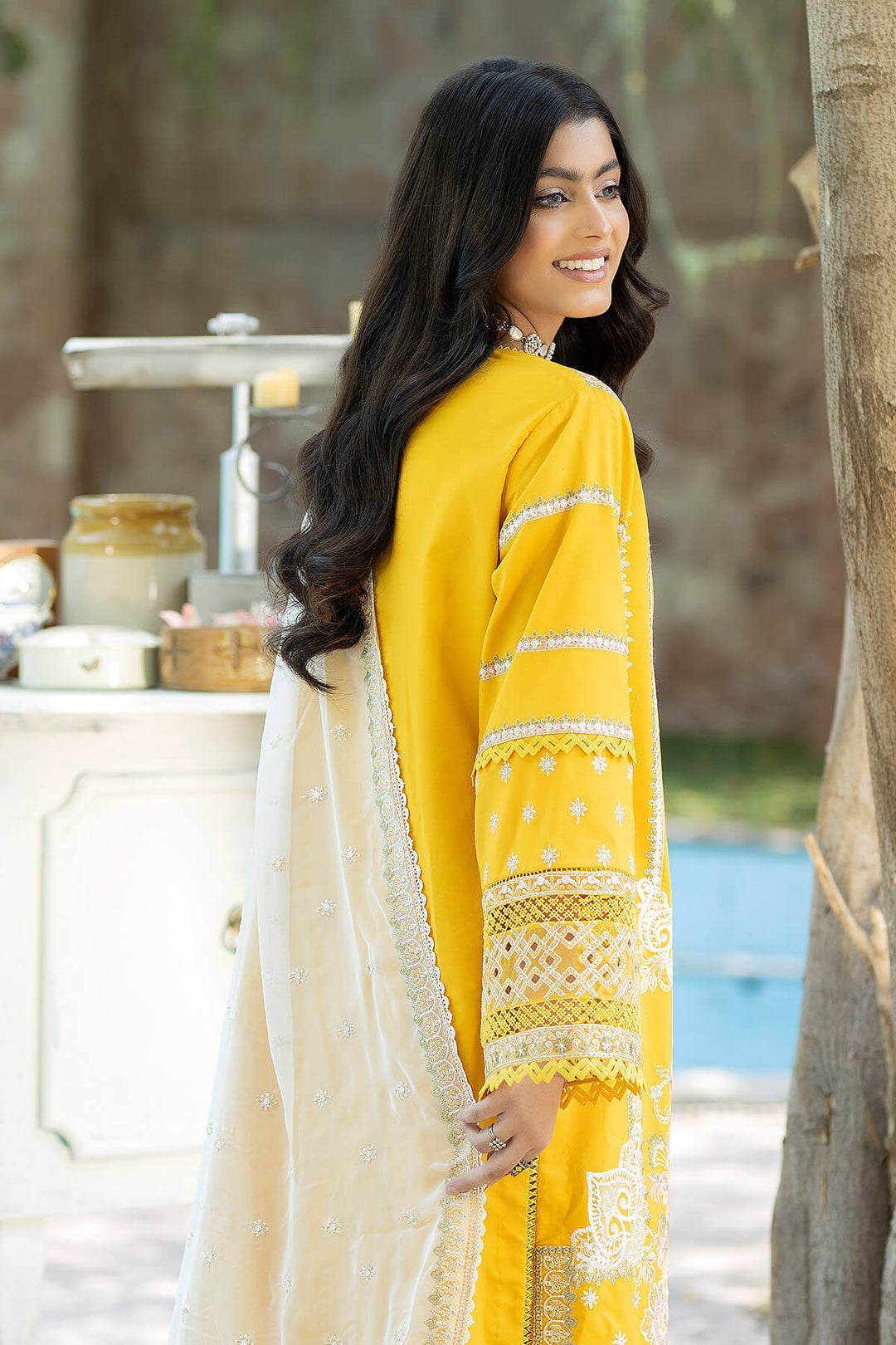 Pakistani Salwar Kameez Embroidered Yellow Salwar Suit