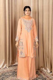 Pakistani Salwar Kameez in Peach Color with Dupatta Salwar Suit