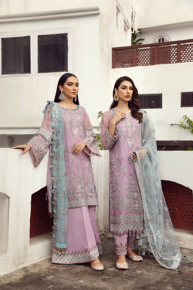 Pakistani Salwar Suit Party Dress in Embroidered Long Kameez Style