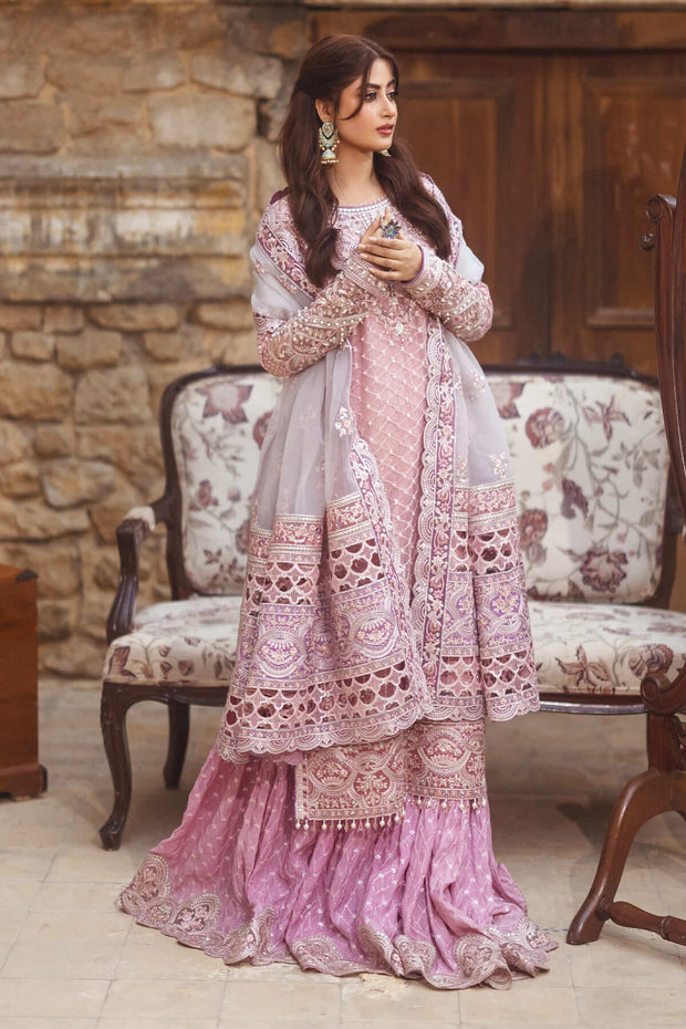 Pakistani Wedding Dress Lavender  Sharara Kameez