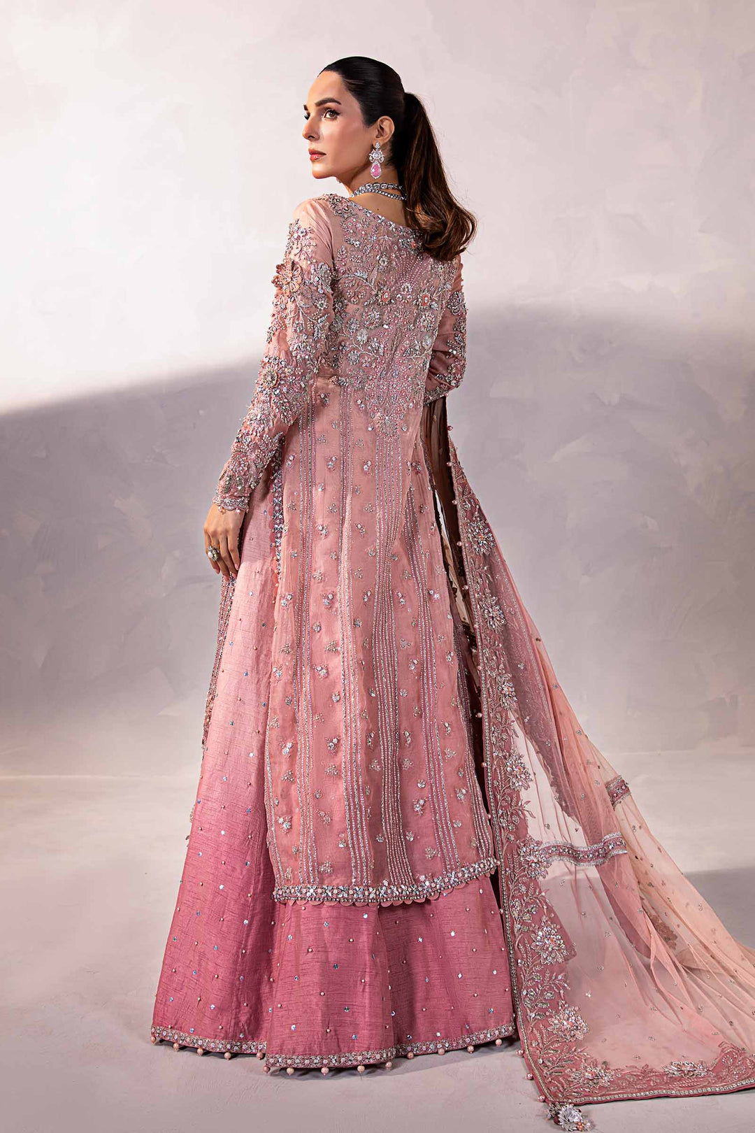 Elegant Pink Pakistani Bridal Lehenga & Kameez Set
