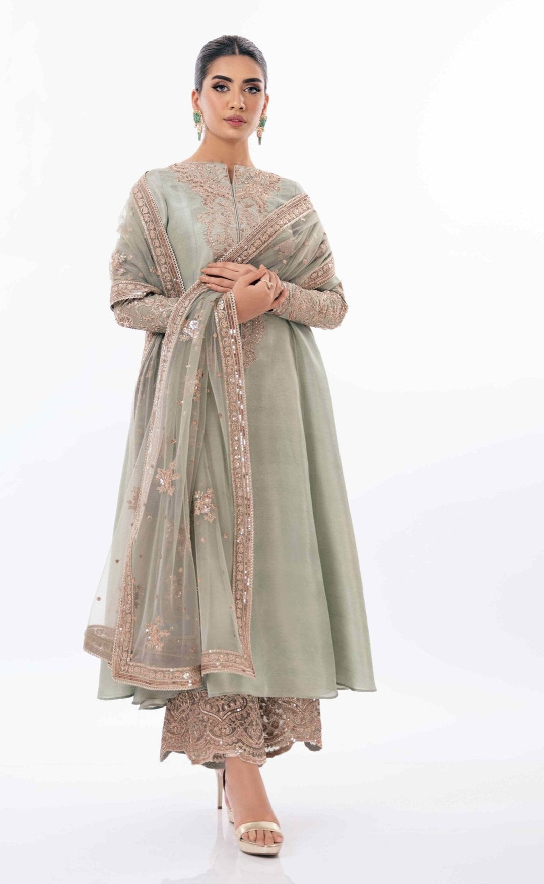 Pakistani Wedding Dress in Airline Kameez Trouser Style