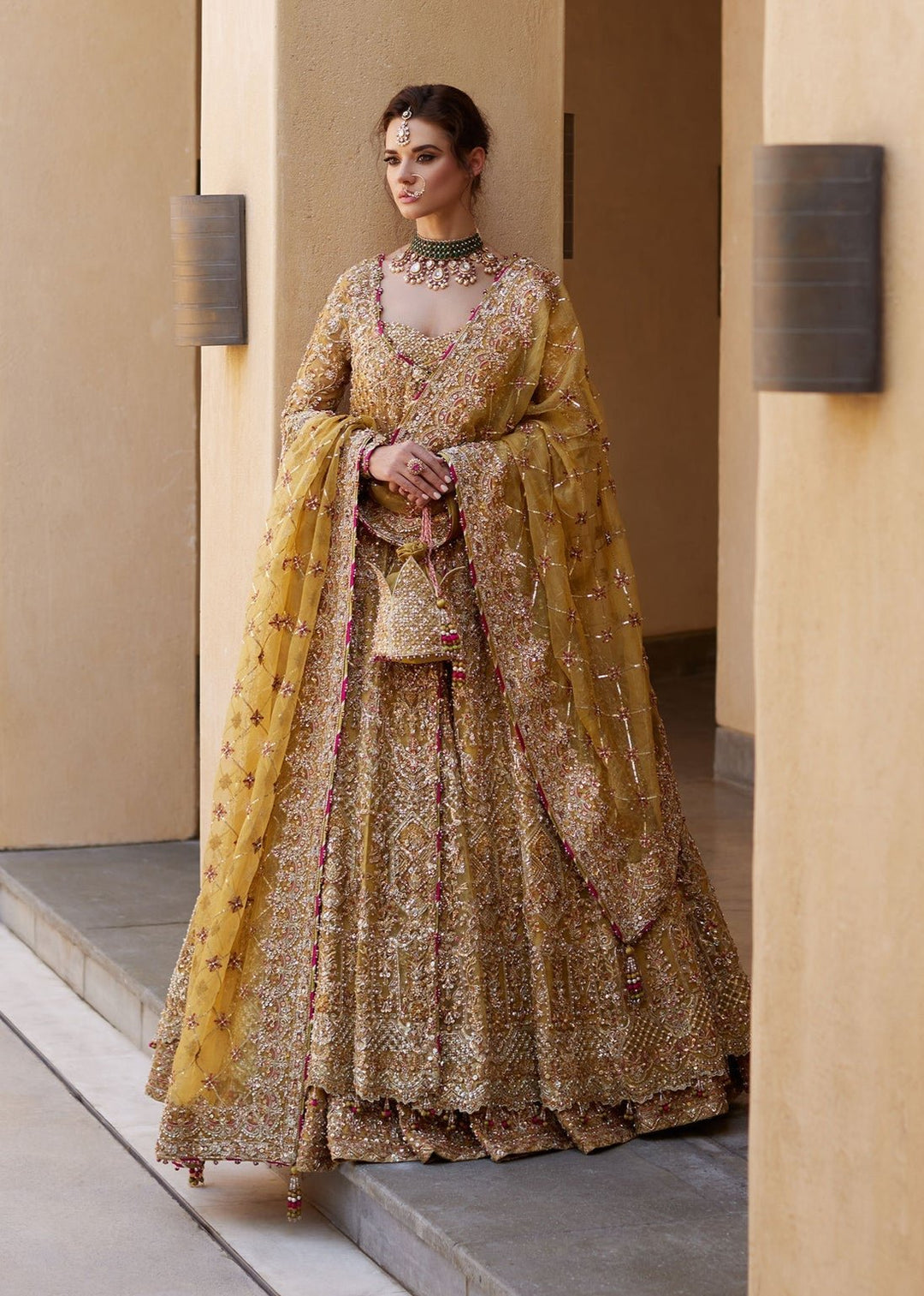 Elegant Pakistani Bridal Lehenga Gown for Stunning Brides