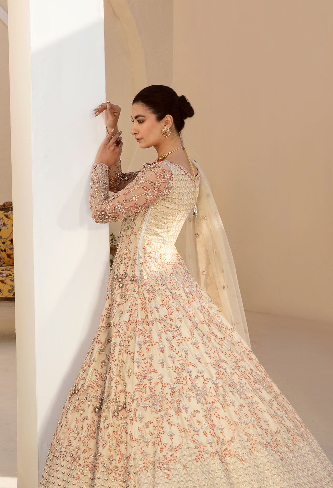Pakistani Wedding Dress in Embellished Pishwas Style Online