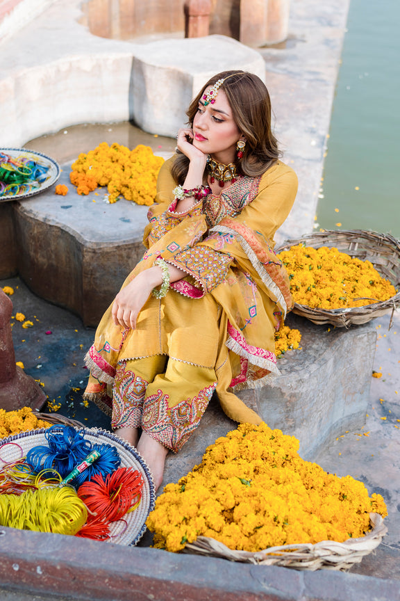 Pakistani Wedding Dress in Frock Trouser Style