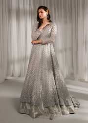 Pakistani Wedding Dress in Open Gown and Lehenga Style