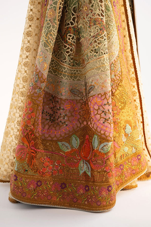 Pakistani Wedding Dress in Ivory Angrakha Frock Style Online
