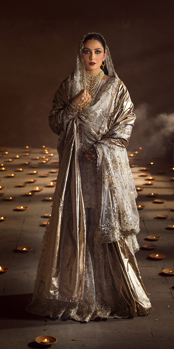 Pakistani Wedding Dress in Kameez Gharara Style