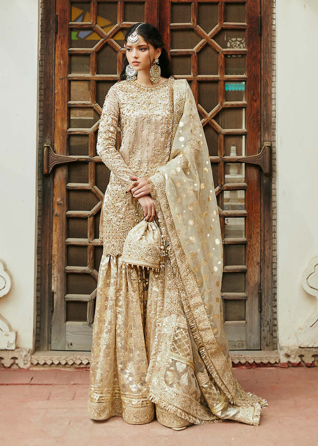 Pakistani Wedding Dress in Kameez Gharara Style