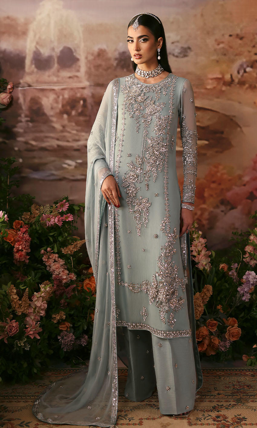 Pakistani Wedding Dress in Kameez Pants Dupatta Style