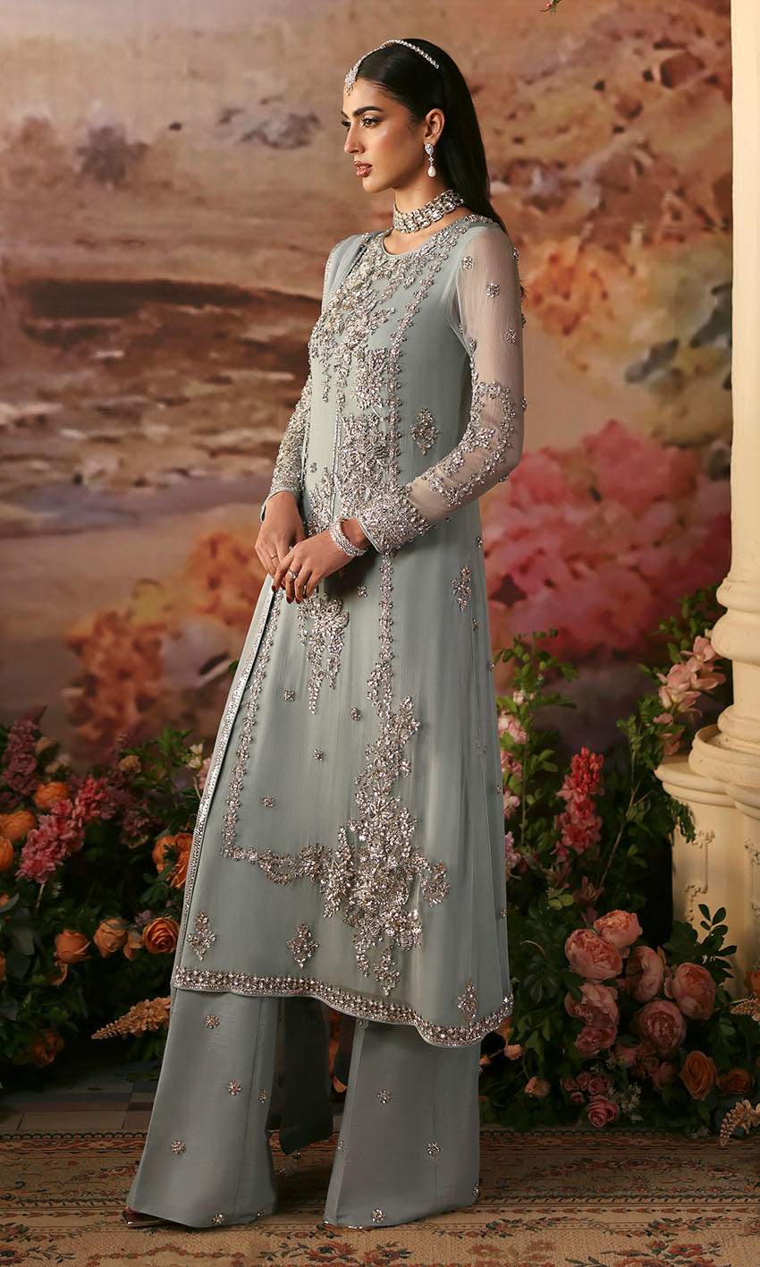 Pakistani Wedding Dress in Kameez Pants Dupatta Style Online