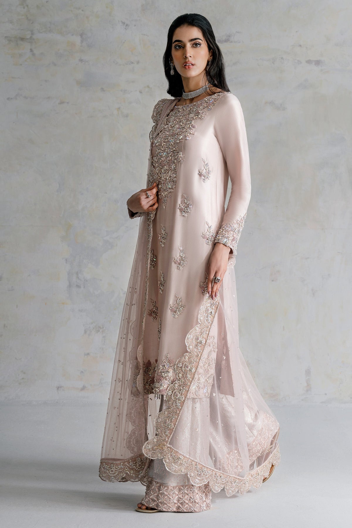 Elegant Pakistani Wedding Dress in Kameez Trouser Style – Nameera by Farooq