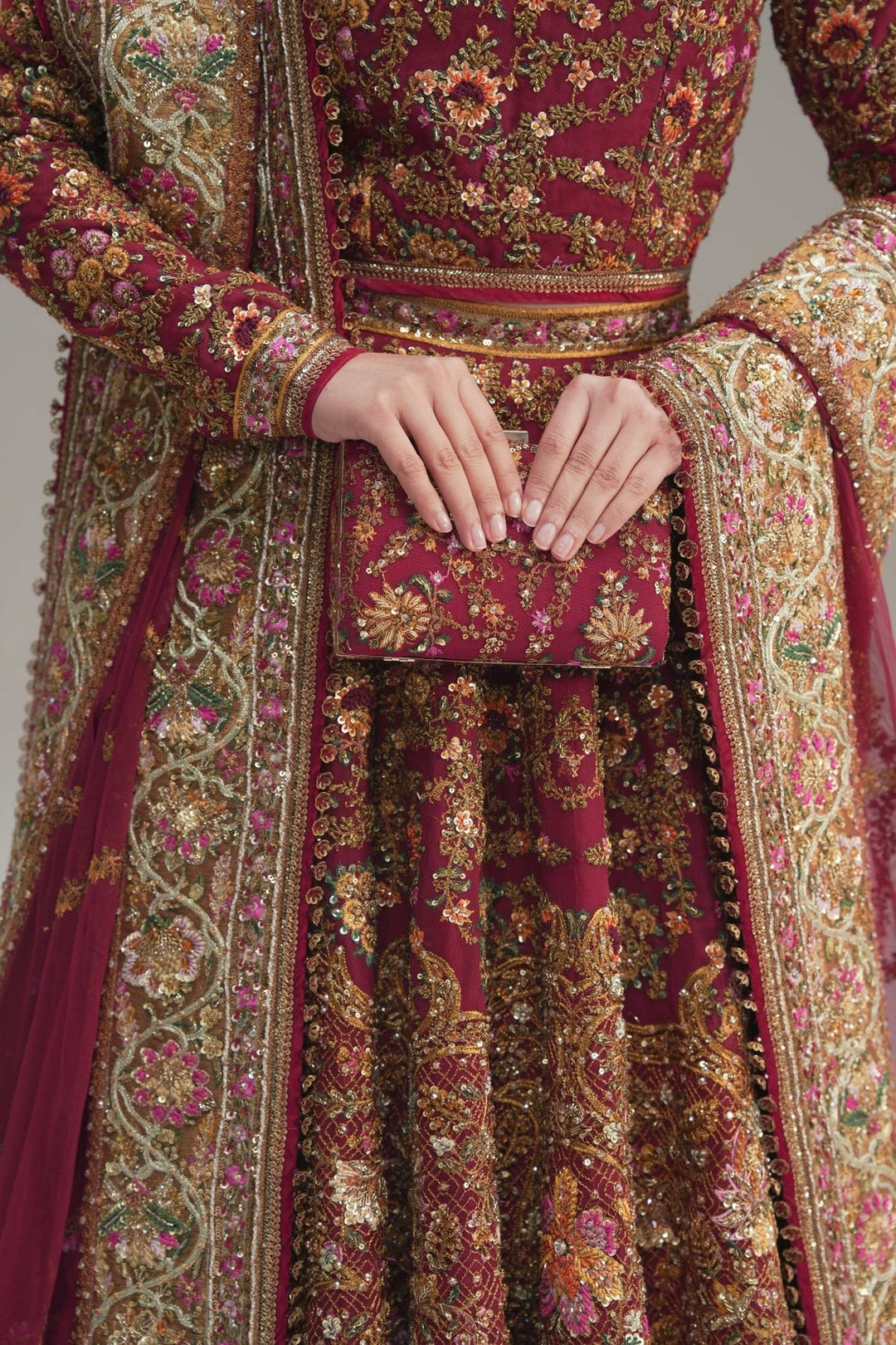 Elegant Red Net Pakistani Bridal Lehenga for Weddings