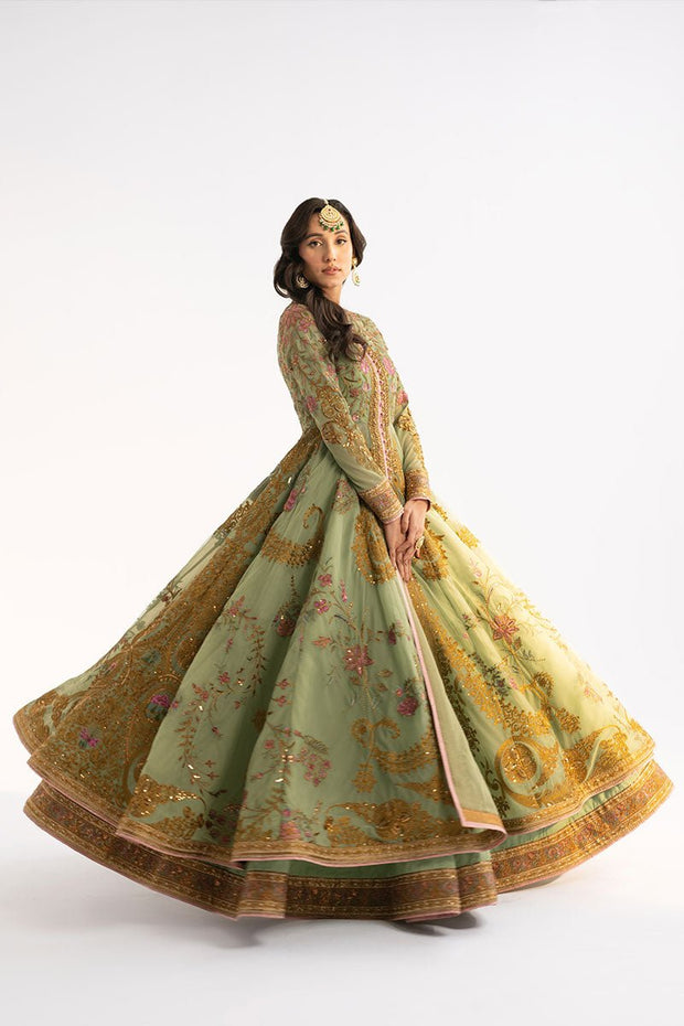 Pakistani Wedding Dress in Open Anarkali Lehenga Style Online
