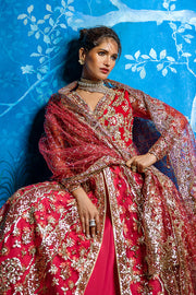 Pakistani Wedding Dress in Open Frock Lehenga Style Online