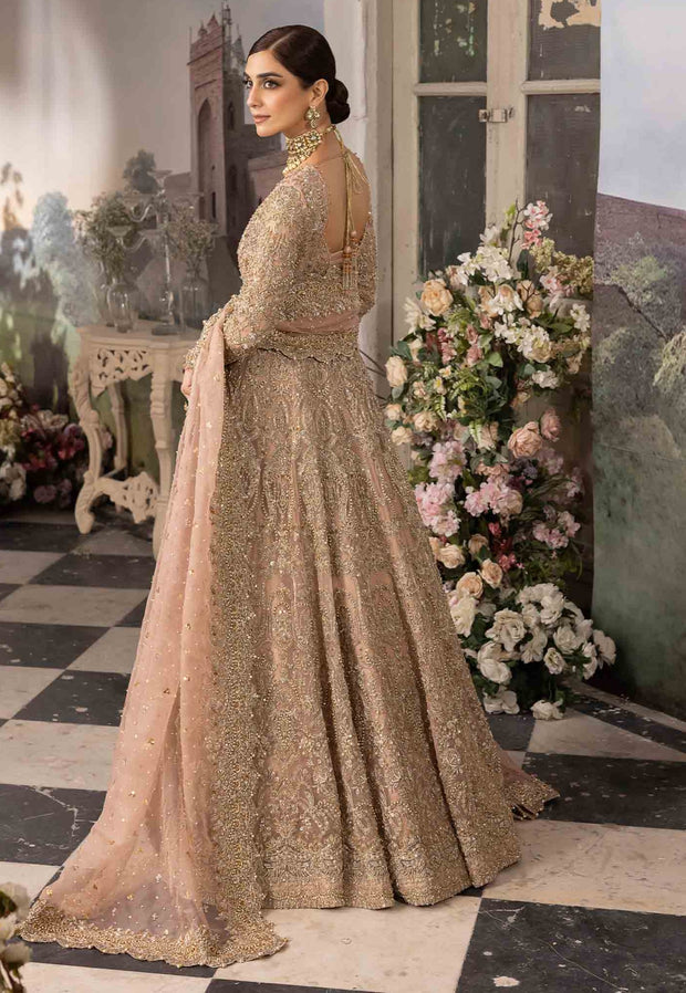 Pakistani Wedding Dress in Open Gown and Bridal Lehenga Style