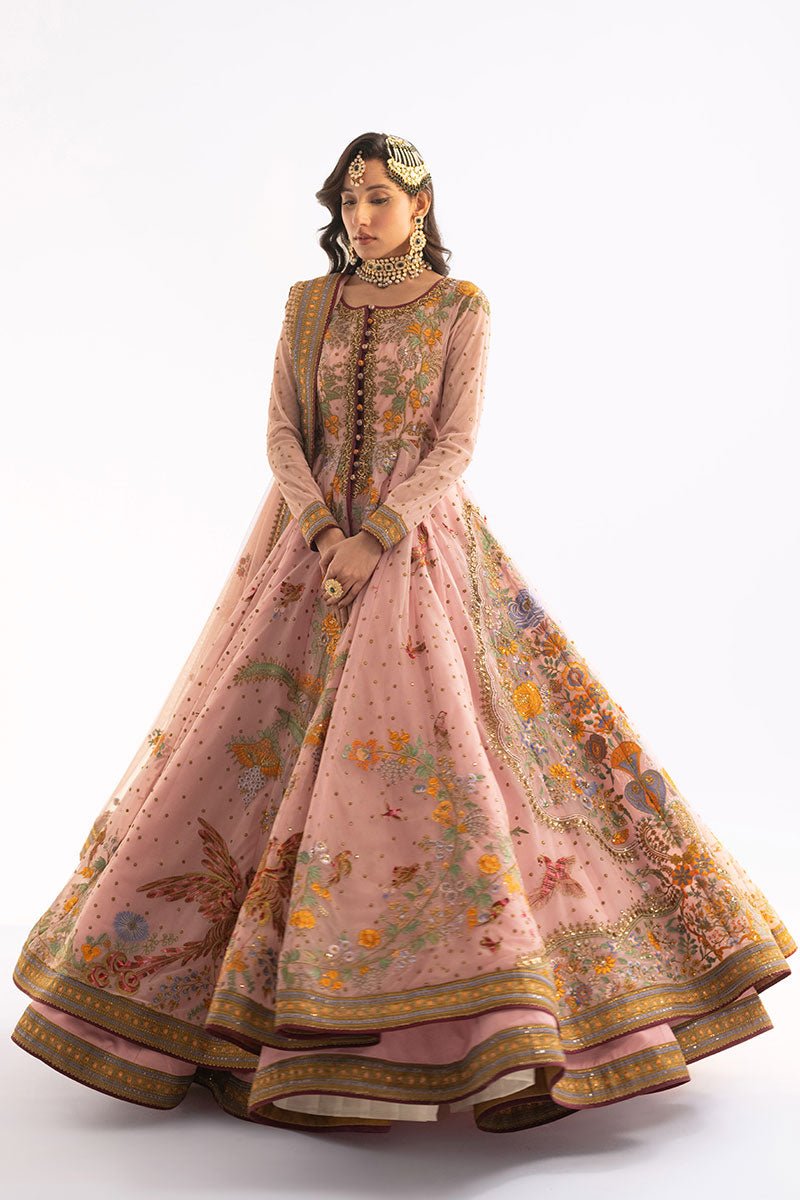 Pakistani Wedding Dress in Pink Anarkali Lehenga Style