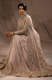 Pakistani Wedding Dress in Pink Pishwas Frock Dupatta Style