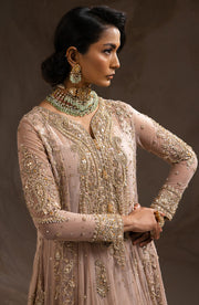 Pakistani Wedding Dress in Pink Pishwas Frock Style Online