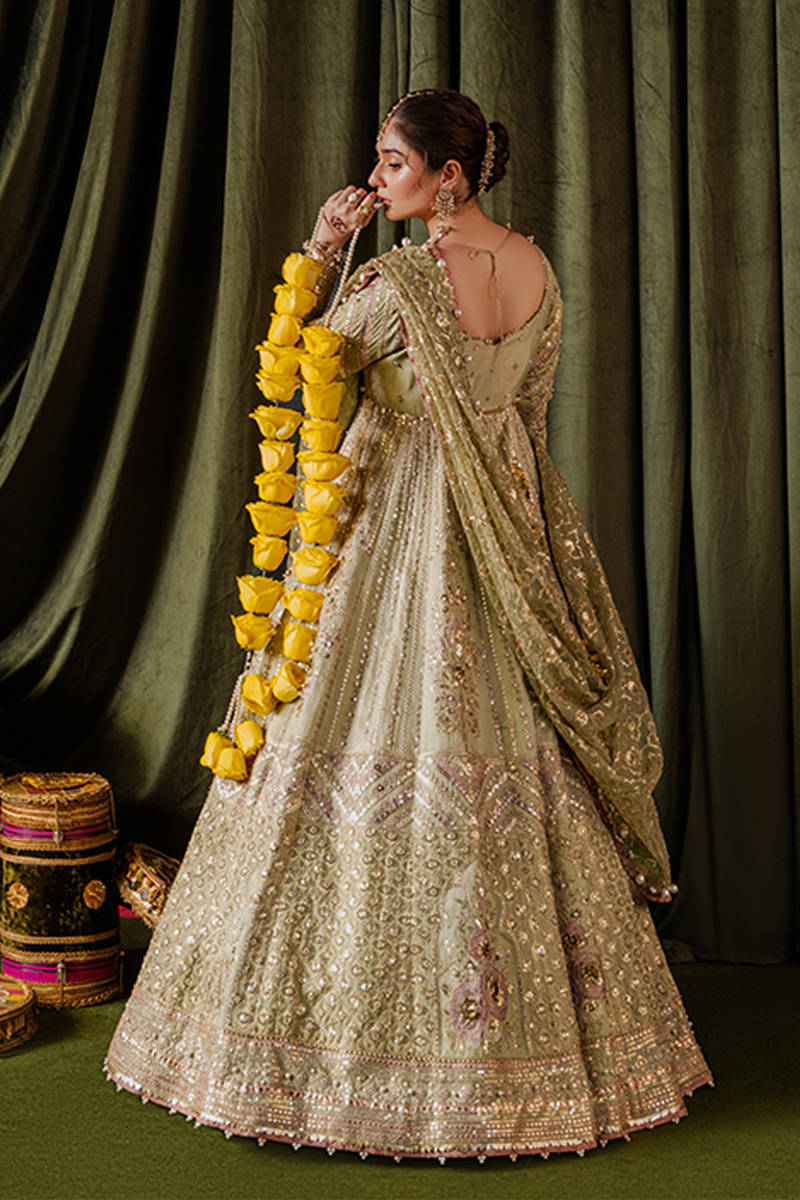 Pakistani Wedding Dress in Pistachio Green Gown Style – Nameera by Farooq