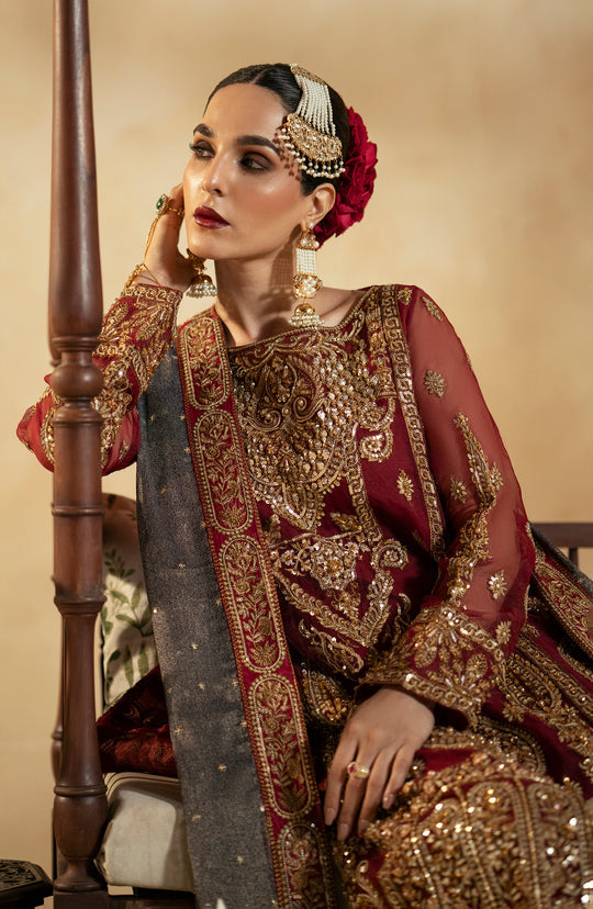 Pakistani Wedding Dress in Premium Kameez Trouser Dupatta Style