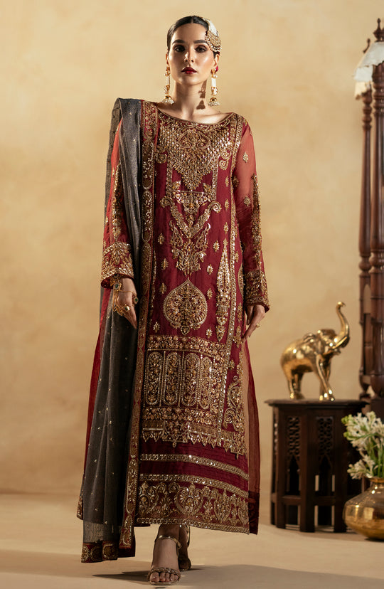 Pakistani Wedding Dress in Premium Kameez Trouser Style