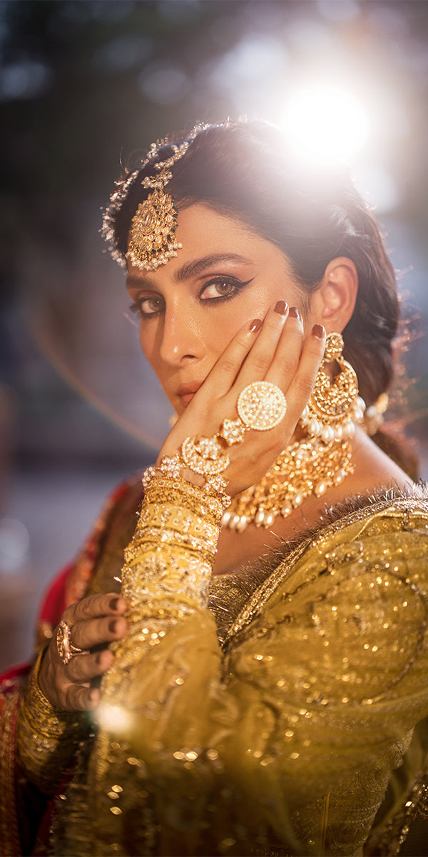 Pakistani Wedding Dress in Raw Silk Lehenga Choli Style Online