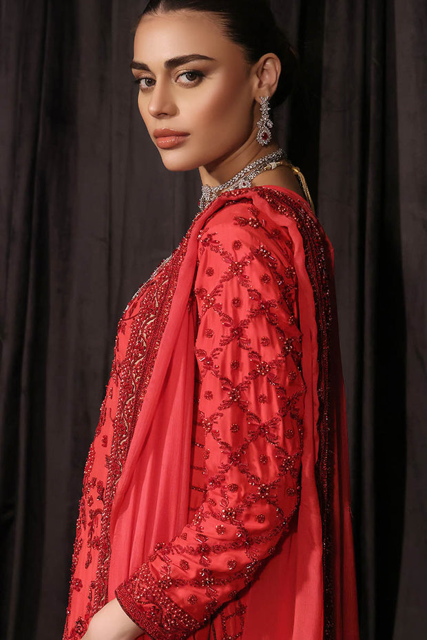 Pakistani Wedding Dress in Red Lehenga Kameez Style Online