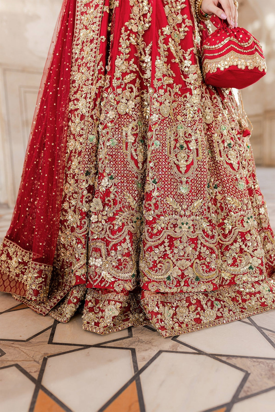 Luxury Red Pakistani Bridal Lehenga for Weddings