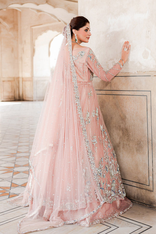 Pakistani Wedding Dress in Soft Pink Gown Lehenga Style Online