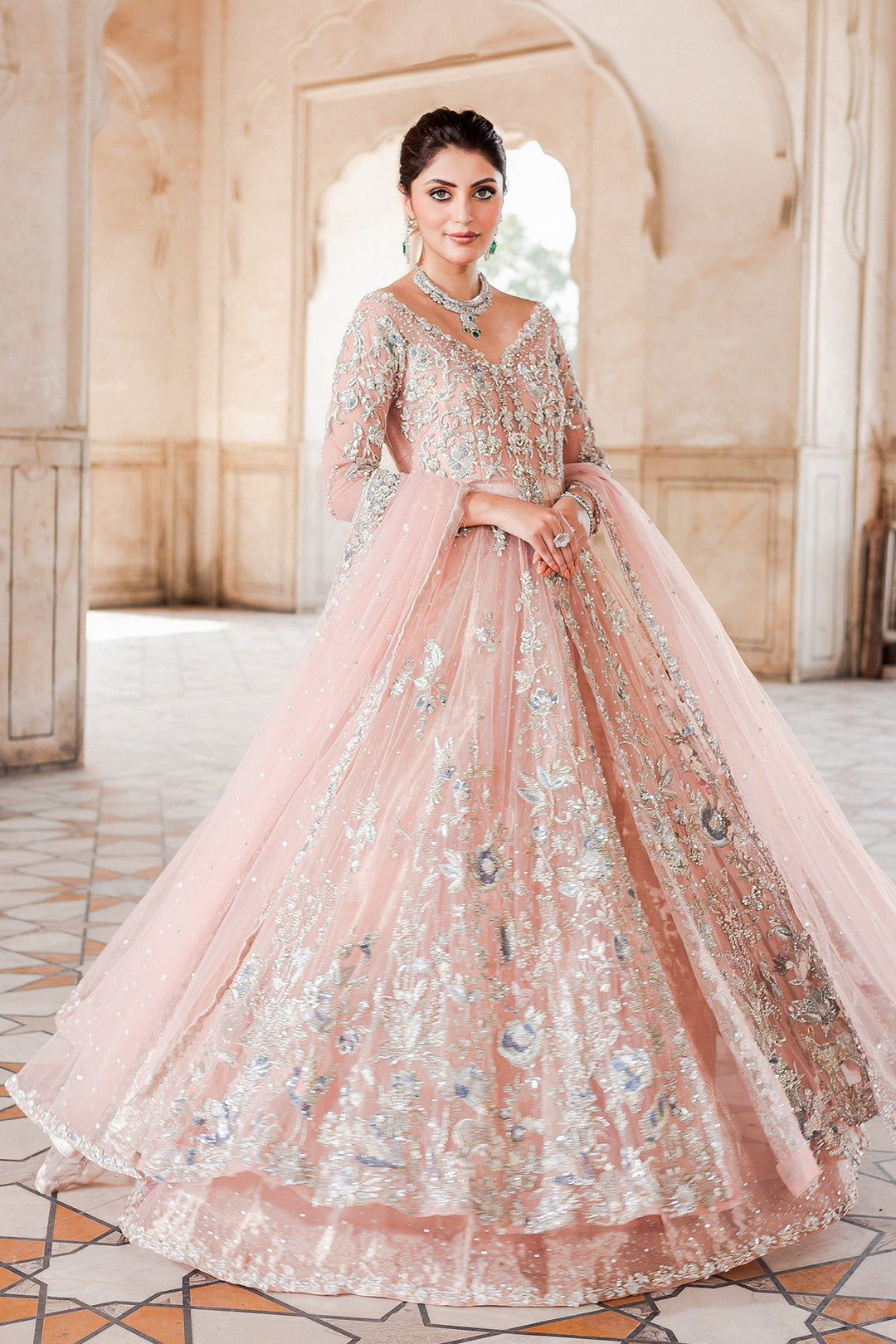 Soft Pink Pakistani Bridal Lehenga - Elegant Wedding Dress