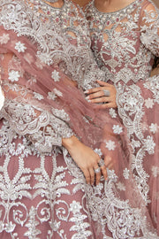 Pakistani Wedding Dress in Traditional Net Maxi Style