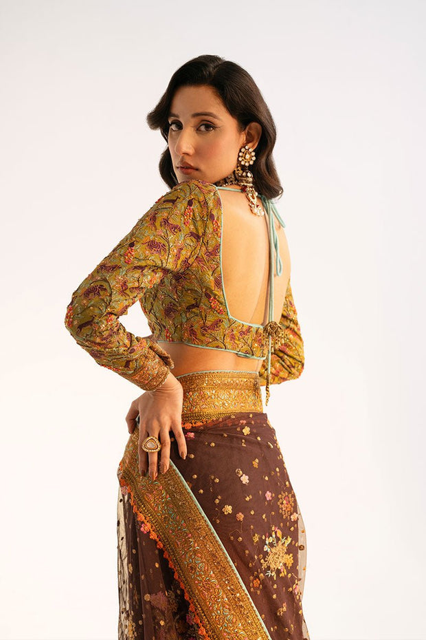 Pakistani Wedding Dress in Traditional Saree Style Online