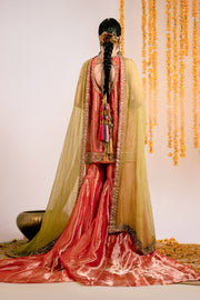 Pakistani Wedding Gharara with Short Shirt and Dupatta